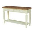 International Concepts Vista Solid Wood Console/Sofa Table with Shelf and 2 Drawers - Hickory/Shell OT79-15S